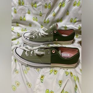 Unisex Converse Two Tone Green Chuck Taylor low tops NIB men 9 women 11